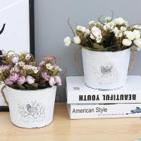 3 Pack colgante maceta macetas galvanizado decoración de la pared florero casa decoración media redonda macetas interior al aire libre jardín Decoración - details 3