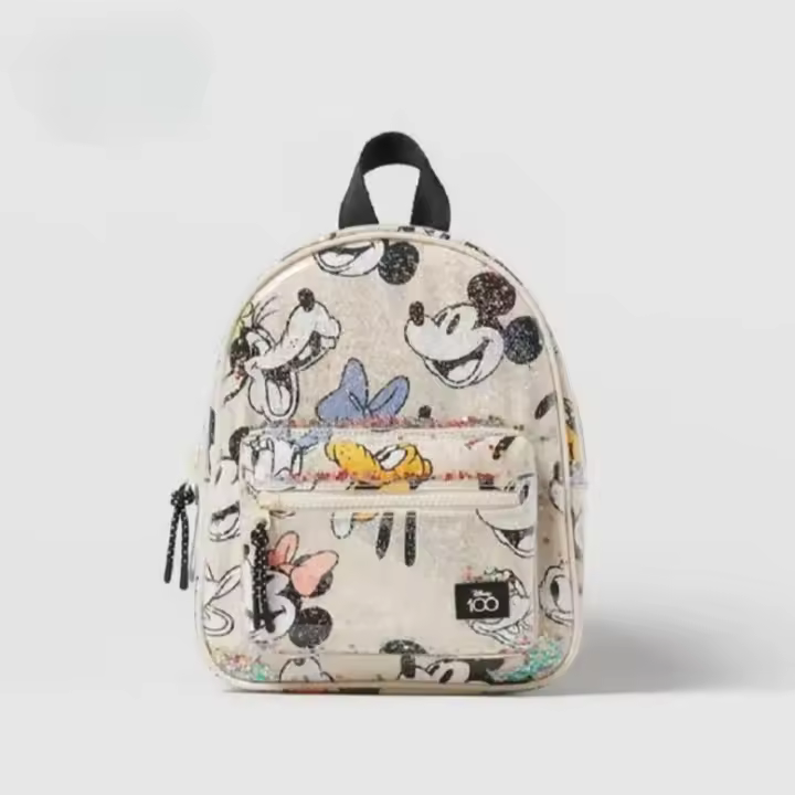 Mochila Disney 2024 Para Niñas Con Diseño De Mickey Translúcido Mini Mochila De Moda Estudiantil Impresión Co-branded Bolsa Escolar Bonita Y Práctica - 1