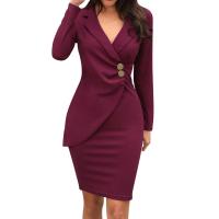 Vestido Largo Sólido Para Mujer Estilo Casual Y Formal Con Manga Tirantes Cuello Redondo Vestido A-Line Para Trabajo - details 3