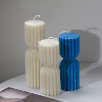 Molde De Vela De Silicón En Forma De Cilindro Para Velas De Estriado DIY Para Decoración De Mesa Y Regalos Hechos a Mano - details 0