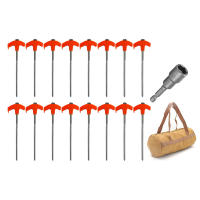 Piquetes De Acero Para Tienda De Campaña 20/25/30cm Ancoras De Tierra De Alta Resistencia Con Rosca Y Agujero Hexagonal Para Colocar En Suelo - details 9