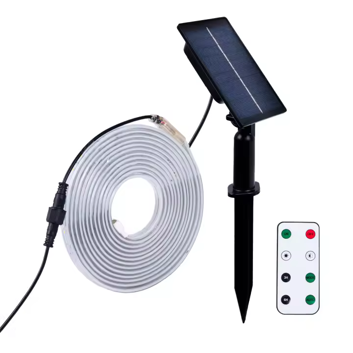 Barcelona LED Tira LED solar exterior con mando 18W - 12mm - 5 metros - 2700K - IP65 - 1
