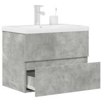 vidaXL Set muebles de baño 2 piezas madera contrachapada gris hormigón - details 0