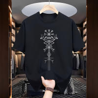 Camiseta De Algodón Para Hombre Con Símbolo Vikingo Antiguo Estilo Urbano Casual Manga Corta Cuello Redondo Moda Para La Venta Caliente 2025 - details 8