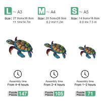 Puzzle De Madera En Forma De Tortuga Imagen Animal Decoración 3D Juego De Descompresión Regalo De Vacaciones Para Adolescentes Y Adultos - details 0
