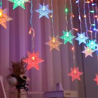 Luces De Navidad LED En Forma De Copo De Nieve Y Gota De Agua Para Jardín Y Exterior Con Enchufe EU Decoración De Fiesta En Casa Guirnalda De Luces De Ceniza - details 7