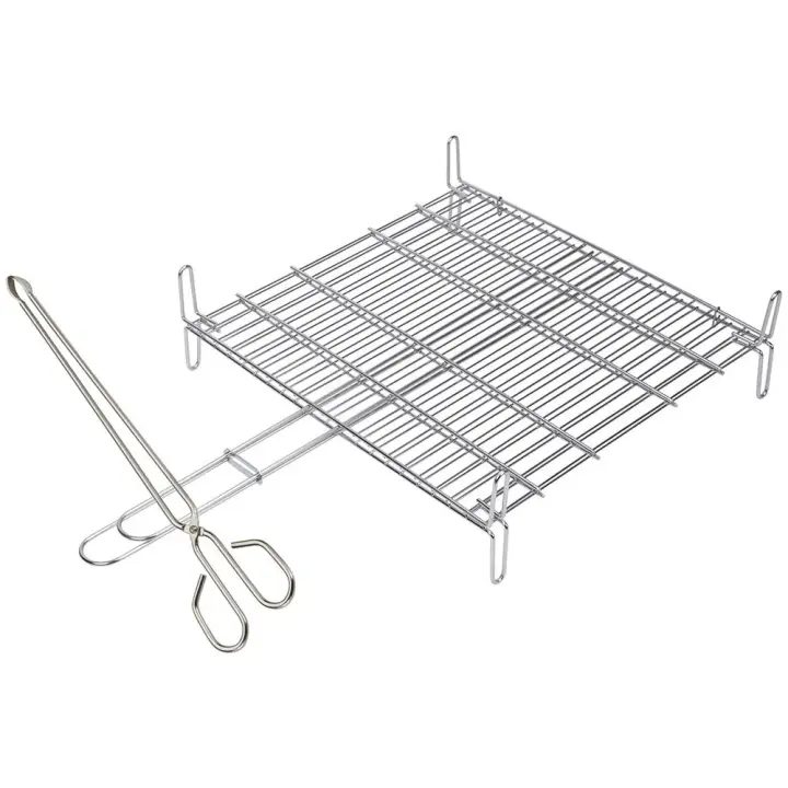 Sauvic Parrilla Doble De Acero Inoxidable 35x40 Cm - 1