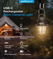 Astrolux CL01 Luz De Camping LED Con Soporte Tripod Y Carga USB-C Iluminación Estepless Dimming 1800-6500K Tiempo Máximo De Funcionamiento 30h Para Exteriores Y Tiendas De Campaña - details 0