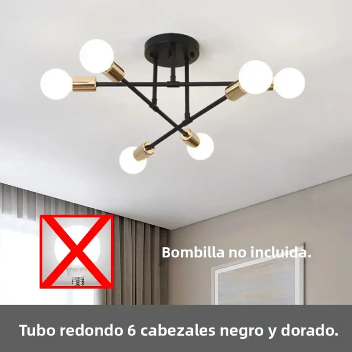 Modern LED Chandelier Ajustable De E27 Para Sala De Estar Dormitorio Café Comedor Iluminación Calor Y Frío Luz De Techo Metálica Para Espacios De 5-10 M2 - 1