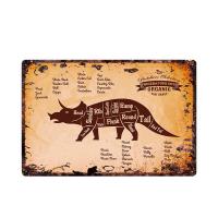 Cartel De Carne Vintage Para Cocina 20x30cm Metal Estilo Retro Guía De Corte De Carne De Res Cerdo Pato Decoración De Pared - details 3