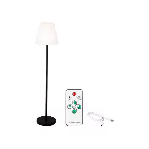 EDM Lámpara de Pie Recargable Blanca y Negra con Mando a Distancia - 90785  Accesorios Lámparas Lámparas Led - 1