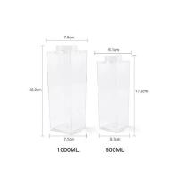Botella De Agua En Forma De Leche De 500/1000ML Plástico Transparente Para Deporte Al Aire Libre Café Jugo Té Almacenamiento De Leche - details 1