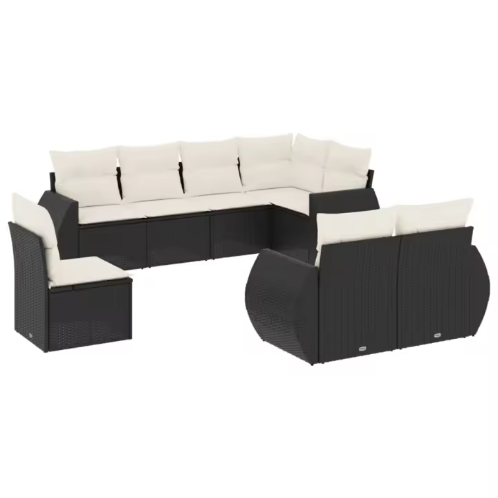 Set de sofás de Jardín 8 piezas y zapatos sintético - 1