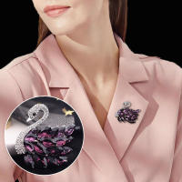 Broche De Cisne Elegante Con Cristal Para Mujeres Y Niñas Broche De Animal Brillante De Zinc Aleación Para Casual Oficina Fiesta Boda - details 6
