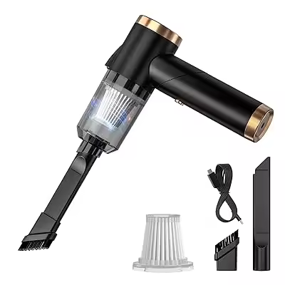 Aspirora de Mano Portátil para Automóvil, Powerful Suction de 9000 PA, Mini plegable, Inalámbrico y Recargable USB - Ideal para Coche/Teclado - 1