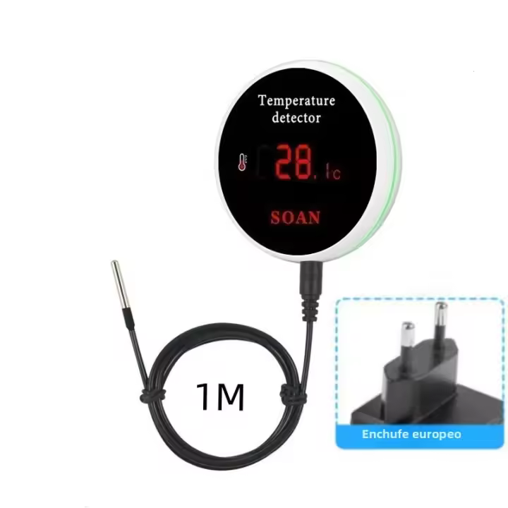 Sensor De Temperatura WiFi Tuya Con Probar 1M/3M Pantalla LCD Digital Para Nevera Piscina Termostato Remoto Alarma Smart Life - 1