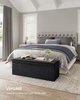 Banco de almacenaje plegable de terciopelo, taburete reposapiés con 2 cajas, 110x38x38 cm, capacidad 300 kg, para entrada y dormitorio, en gris paloma, gris pizarra, negro tinta, rosa caramelo - details 9