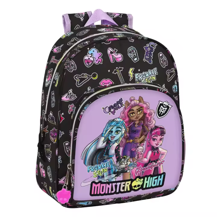 Mochila Infantil Adapt.Carro Monster High "Creep" 28X34X10Cm (Safta 612398609) - 1