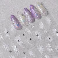 Pegatinas De Uñas Acrílicas 5D Diamante Blanco Flor Japonesa Kawaii Adhesivo Para Decoración De Uñas DIY Accesorios De Belleza - details 2