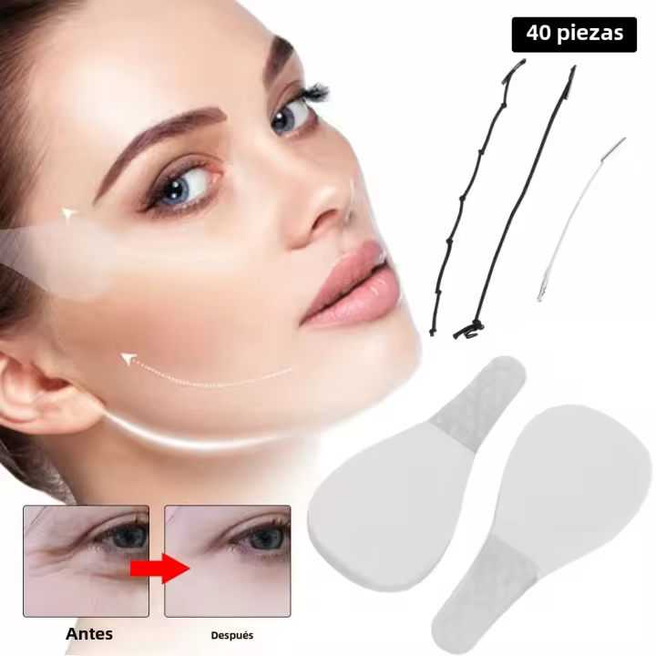 40Pcs/set Almohadillas De Caras Invisibles Instantáneas V-Forma Elevación De Piel Flácida Línea Delgada Adhesivo Para Barba Y Barba - 1