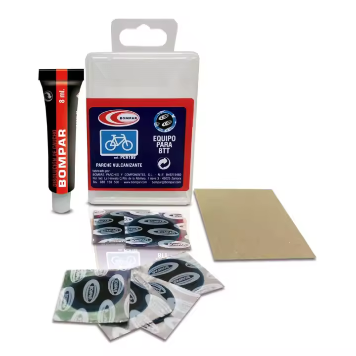 Bompar Caja de Parches para BICI BTT y CICLOMOTORES - Reparación de Neumáticos - 1