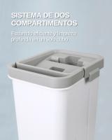 newty Mopa Cubo Escurridor Fregona Plana Drenaje 6 Almohadillas Doble Compartimentos Escurre Fácil Mop Bucket Trapeador Set para Limpieza Suelos Azulejos Tarima Madera Mango Ergonómico Atrapa Polvo Ventanas   Palo Largo de 152 cm Alcanza Todos los Lugares - details 1