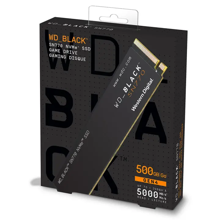 Western Digital Disco Duro SSD Interno WD BLACK SN770 1TB M.2 Nvme Pcie 4.0 - Increíble Velocidad para Juegos Más Rápidos - 1