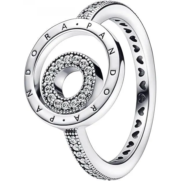 Pandora Anillo para mujer con logotipo de círculos Pavé 192316C01 - 1