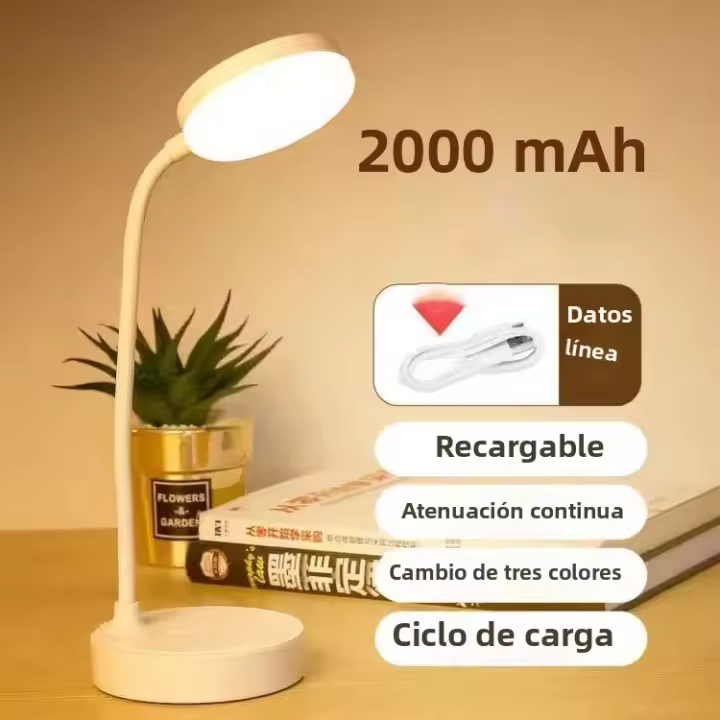 Lámpara De Escritorio LED Recargable Por USB Con 3 Niveles De Iluminación Toque Portátil Protección Ocular Para Dormitorio Lámpara De Mesa Contemporánea - 1