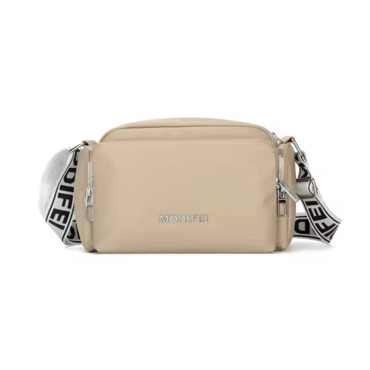 Bolso bandolera para mujer con varios cremalleras y correa ajustable bolso de hombro estilo casual material de nylon - 1