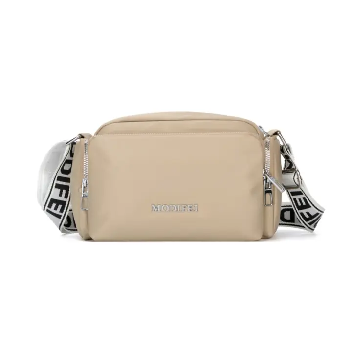 Bolso bandolera para mujer con varios cremalleras y correa ajustable bolso de hombro estilo casual material de nylon - 1