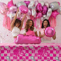 Mantel De Fiesta Tema Rosa Para Niñas Decoración De Cumpleaños Y Boda De Princesa Cubierta De Mesa Para Bebés De 1 Año Supplies - details 5