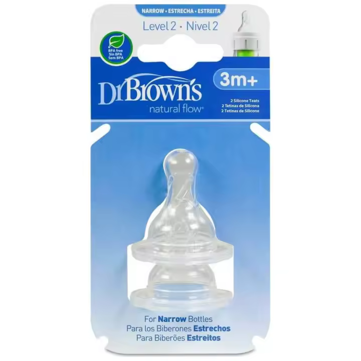 Dr. Brown'S Natural Flow Tetina Estándar Nivel 2, 2 Uds - 1