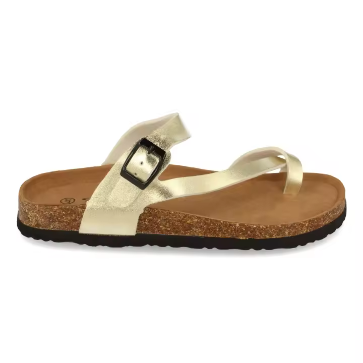 Sandalias planas bio doradas tipo esclava mujer M-15 - 1