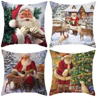 Funda De Cojín Navideña 'Feliz Navidad' Decoración Para El Hogar 2024 Xmas Navidad Regalos Año Nuevo 2025 Polyester/Cotton - details 4