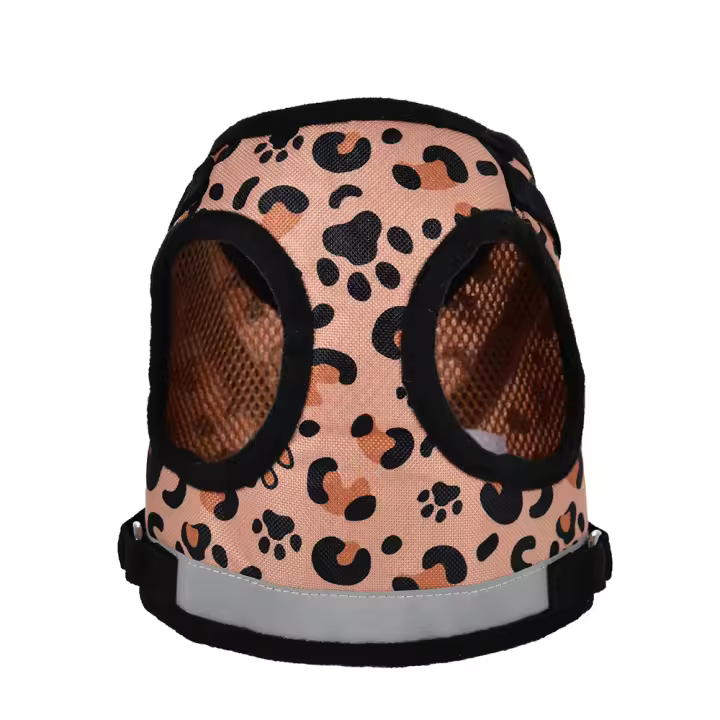 Harnés Reflectte Para Perros Pequeños Y Medianos Gatos Chihuahua Yorkshire Salida Al Aire Libre With Correa De Torsión Respirable Tamaño XS S M XL Colores Rosa Marron Gris - 1