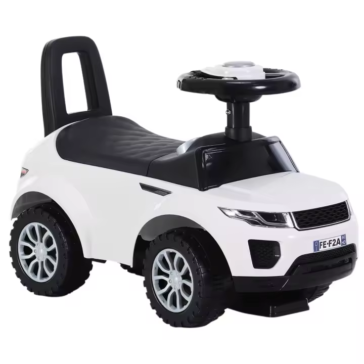 HOMCOM Quad Correpasillos Niño Coche sin Pedales para Bebé Juguete Andador Estilo Carrera con Orador  62x28x41,5cm - 1