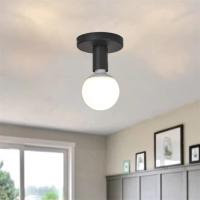 Base De Lámpara E27 Negra/Blanca Moderna Nórdica Retro De Hierro Decorativa Para Sala De Estar Dormitorio Baño Soporte Para Lámpara De Techo Y Pared - details 0