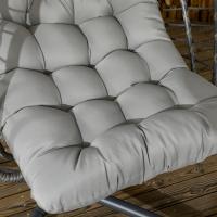 Outsunny Silla Colgante de Ratán Sillón Colgante Plegable con Cojín Reposacabezas y Marco de Acero Carga 100 kg para Interior y Exterior Gris Oscuro - details 3