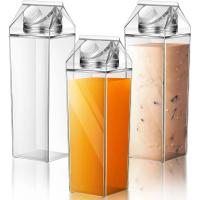 Botella De Agua En Forma De Leche De 500/1000ML Plástico Transparente Para Deporte Al Aire Libre Café Jugo Té Almacenamiento De Leche - details 0
