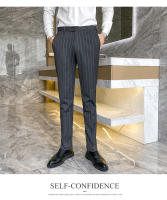 Traje De Tres Piezas Para Hombre (blazer+ Chaleco + Pantalones) Estilo Casual Elegante Con Rayas Adaptado a Todas Las Estaciones Vestimenta Adecuada Para Bodas Y Negocios - details 18