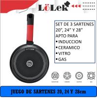 🍳 LoLek Set de 3 Sartenes de Granito Ecológico – Antiadherente de Larga Duración | No Se Raya Ni Se Pega | Fácil Limpieza | Apto para Inducción, Vitro y Gas | Cocina Saludable y Sostenible | Ideal para Uso Diario 🌿🔥 - details 1