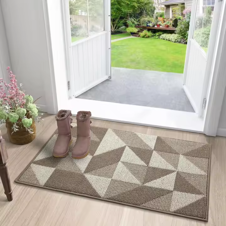 Entrance Mat Non-Slip Door Mat, 60 x 90cm Soft Doormat Machine Washable Entrance Rug for Indoor, Outdoor, Bedroom, Kitchen, Hallway, Living Room, Yard - Brown - 1
