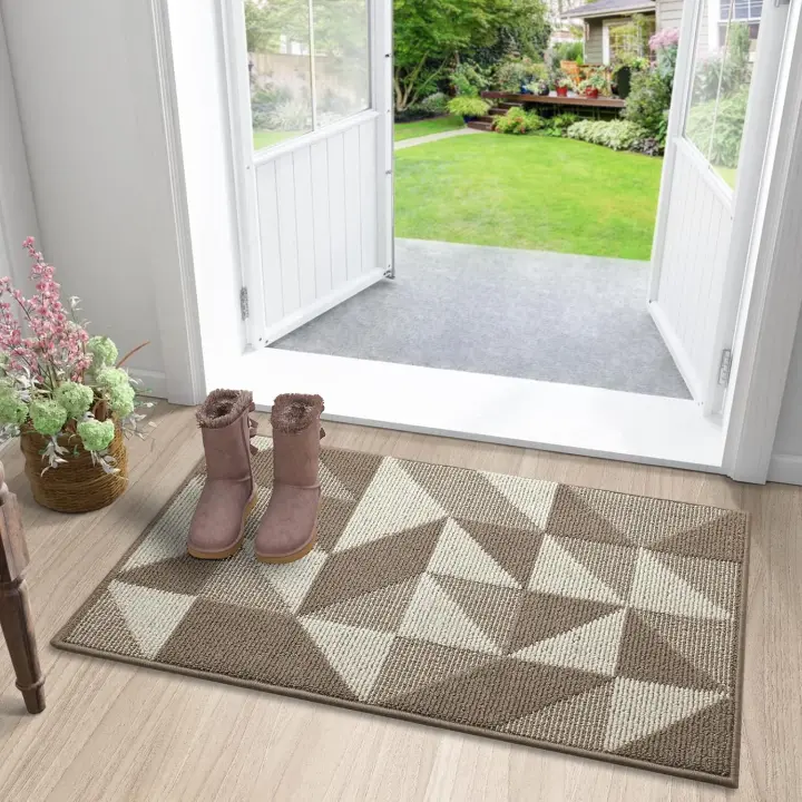 Entrance Mat Non-Slip Door Mat, 60 x 90cm Soft Doormat Machine Washable Entrance Rug for Indoor, Outdoor, Bedroom, Kitchen, Hallway, Living Room, Yard - Brown - 1