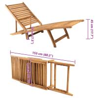 vidaXL Tumbona de madera maciza de teca Sillas de Exterior Ideal para jardín, playa, piscina, terraza Tumbona Piscina Tumbonas Playa Tumbonas Jardín Exterior - details 7