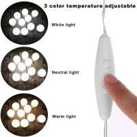 Espejo De Maquillaje Con Luz LED Bombilla USB Cargable Iluminación Para Mesa De Vestir Baño Dimmerable Luz De Vanidad - details 8