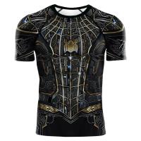 Camiseta De Compresión Para Hombre Verano 2025 Con Diseño De Araña Manga Corta Elasticidad Superhéroe Top De Fitness Activewear - details 5