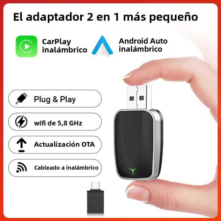 Nueva Mini Caja Inalámbrica 2en1 CarPlay Android Auto Adaptador Inteligente Con Conexión Bluetooth WiFi Rápida Plug And Play Dongle - 1