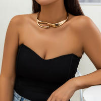 Collar Gargantilla Punk Para Mujer Con Cierre De Metal Exagerado Y Grueso IngeSight.Z Color Oro Corto Para Fiesta Joyería De Moda - details 3