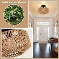 Lámpara Colgante De Tejido a Mano En Bambú Clásico Con Luz De Lustre Para Decoración De Habitaciones Y Salas De Estar Material De Hierro Y Acrílico Iluminación Diaria Sin Certificación Inteligente - details 2